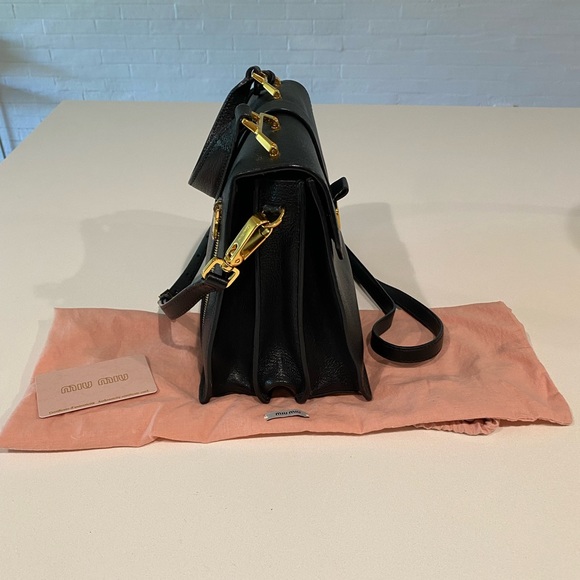 Miu Miu Black Madras Leather Handbag - Picture 3 of 10